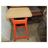 Orange Workshop Stool