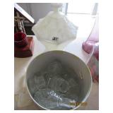 Milk Glass Canister & WIne Bottle Stoppers