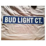 Bud Light Ct. Tin Metal Sign 24"x5"