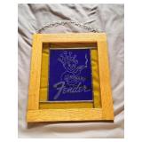 .5"Fender King Baby Stained Glass Etched 11"x9"