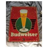Budweiser Beer Glass Metal Sign 16"x12"