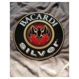 Bacardi Silver 12" Round Metal Sign
