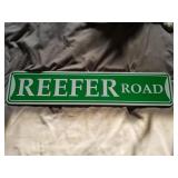 Reefer Road Metal Street Type Sign 24"x12"
