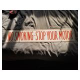 No Smoking Stop Your Motor DBL Sided Porcelain S