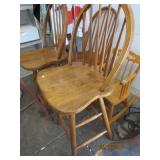 2 Wood Barstools with Backs