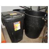 3 Black Trash Cans