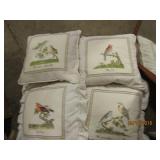 4 Bird Throw Pillows