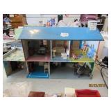 Vintage Metal Dollhouse with Furniture