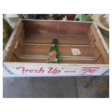 Antique Wood 7up Crate & Bottle