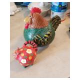Rooster and Cat Figurines Rooster has a small