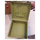 lot of 2 cases, 1 Hard Plastic Recipe Card Box,