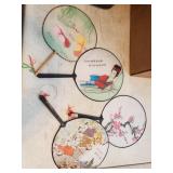 Lot of 4 Antique Hand Fans, Oriental