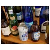 Large Lot of Empty Wine Bottles, Blue , Green ,