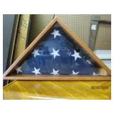 American Flag in Wood & Glass Display Case
