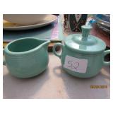 Fiesta Green Creamer & Sugar Set
