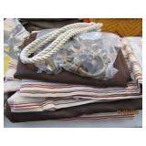 Burgandy Striped Curtains with Brown Curtains