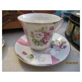 Teacup & Saucer- Pink & White Roses
