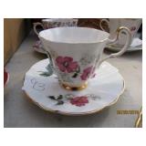 Teacup & Saucer - Gold Rim Flower