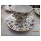 Teacup & Saucer- Pink & Yellow Flowers