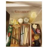 Lot of Candles in Styrofoam Cooler