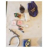 Lot of Miscellaneous Items , Horse Shoe, Marbles,
