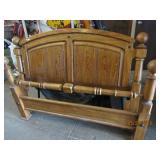 Solid Oak Cannonball Bed