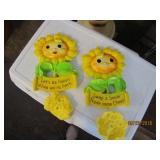 2 Sunflower Wall Hangers