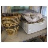 Basket, Table Cloth, Storage Container, & Rug