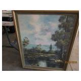 Nature Oil On Canvas Signed By Young