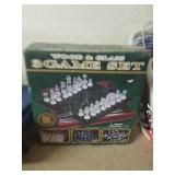 Wood and Glass 8 Game Set. Chess, Checkers,