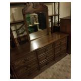 Bassett Dresser and Mirror. Pecan Really Nice