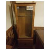 Glass Front Gun Cabinet with Drawer and No Key