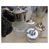 Silver Plated Pitcher Lid & Handle with Glass