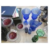 Lot of Blue Glassware and more