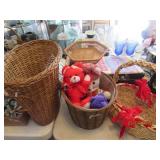 Lot of Basket and Stuffed Bears