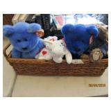 Lot of TY Beanie Babies in Basket