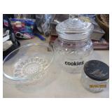 Glass Cookie/Sweets Jar with Lid, Barbasol Jar