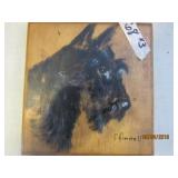 Scottie Dog Picture, Bunny, And Owl in Tree Stump