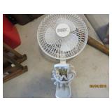 Desk Fan, Small Wooden Bat, File Box