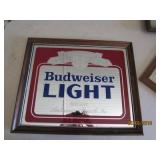 Budweiser Light Mirrored Picture - 22 x 18