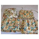3 Matching Sunflower Padded Seat Cushions- 1