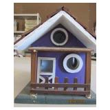 Purple & Blue Birdhouse - Windows to see birds in