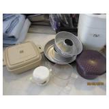 4 Cake Pans, 1 strainer, 1 Littonware Bowl