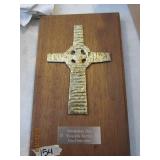Cross on Wooden Plaque - Outstanding Ship 1978