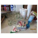 Lot of Christmas Glassware and Plastic Cups
