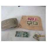 Belt Buckle with axe in log - Stamps- postmarked