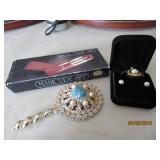 Ornate Hand Held Mirror- very nice, manicure set