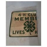 Old Sign 4H Club Member Lives Here Metal Sign.