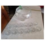 Punch Bowl and 12 Glasses