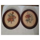 2 Antique Picture Frame and Art PJ Redoute